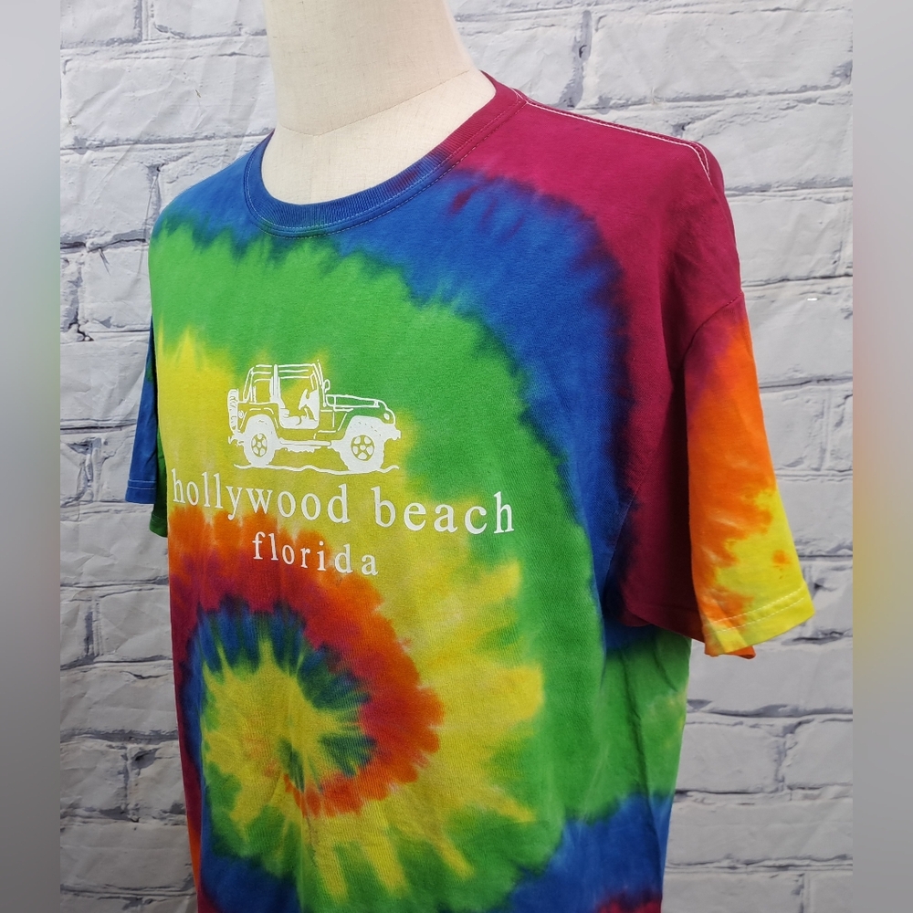 Colortone Men's T-Shirt Tee Hollywood Florida Jeep Pyschedelic Trippy XL - Picture 6 of 13